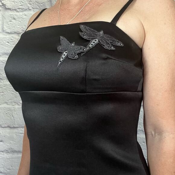 Hugo Buscati Y2K Little Black Dress with Dragonfly Appliqués - Picture 1 of 8